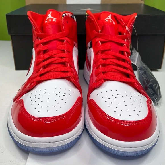 Air Jordan 1 Mid SE Mens Size 10 Basketball Sneakers Chili Red Shoes - Picture 6 of 12